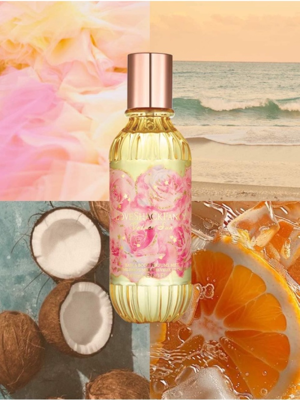 LoveShackFancy Mini Velvet Sun Hair & Body Perfume Mist with Coconut Water NWT